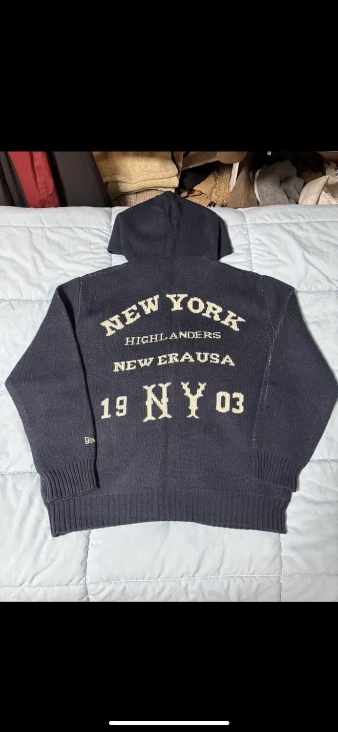 XL) 뉴에라 MLB 뉴욕양키스 니트 후드집업 네이비 상품이미지4