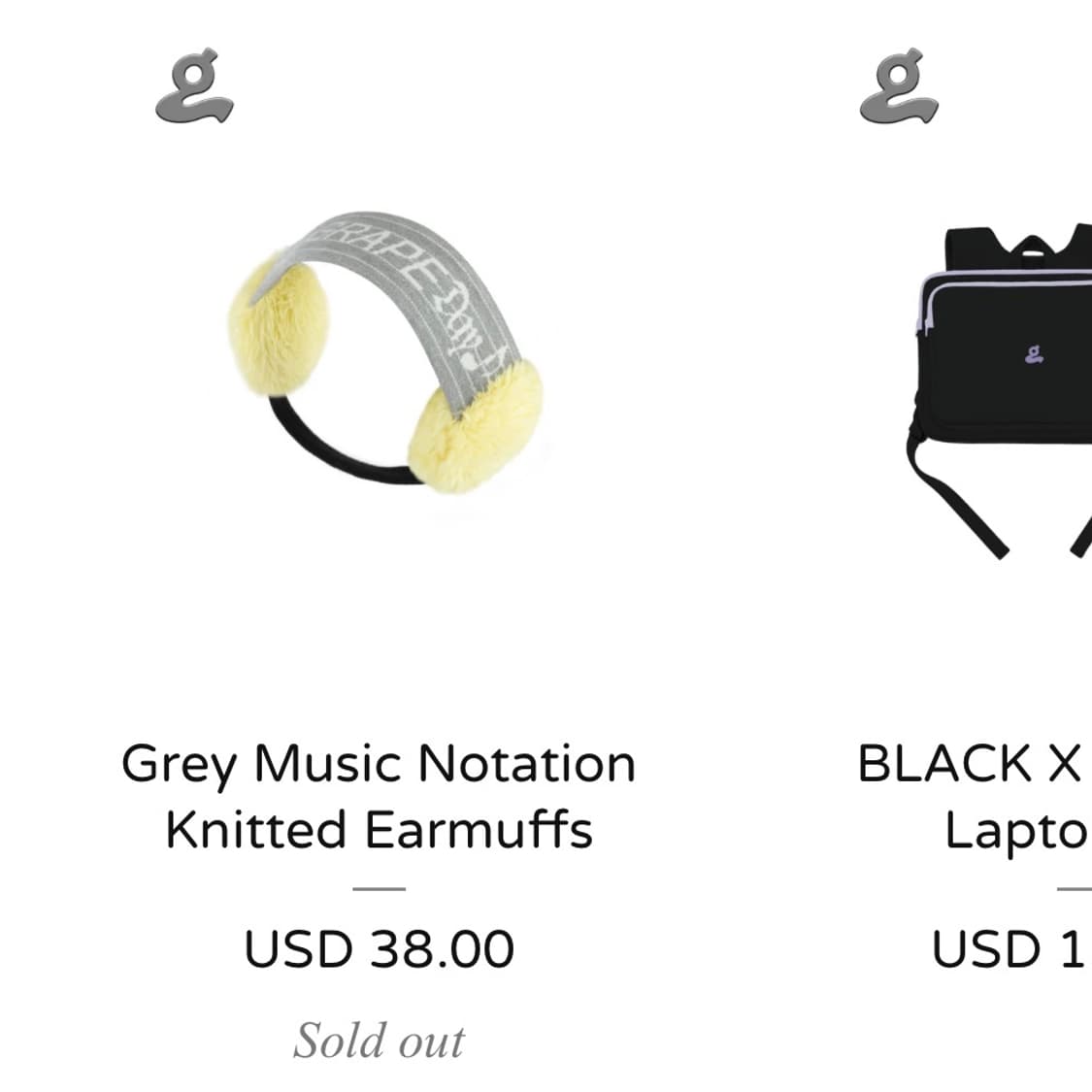 Grey Music Notation Knitted Earmuffs 상품이미지3