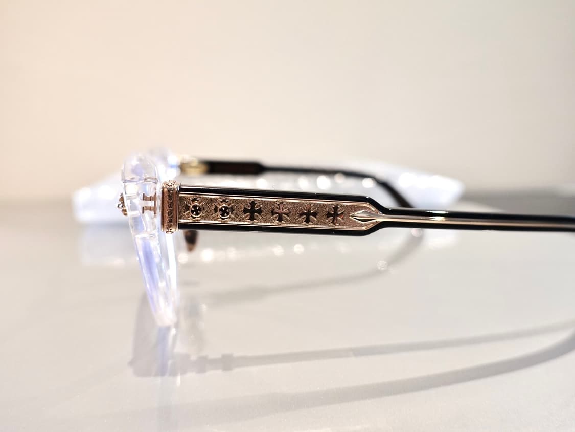 크롬하츠 딩가롱링롱2 크리스탈 블랙/골드 안경 상품이미지3