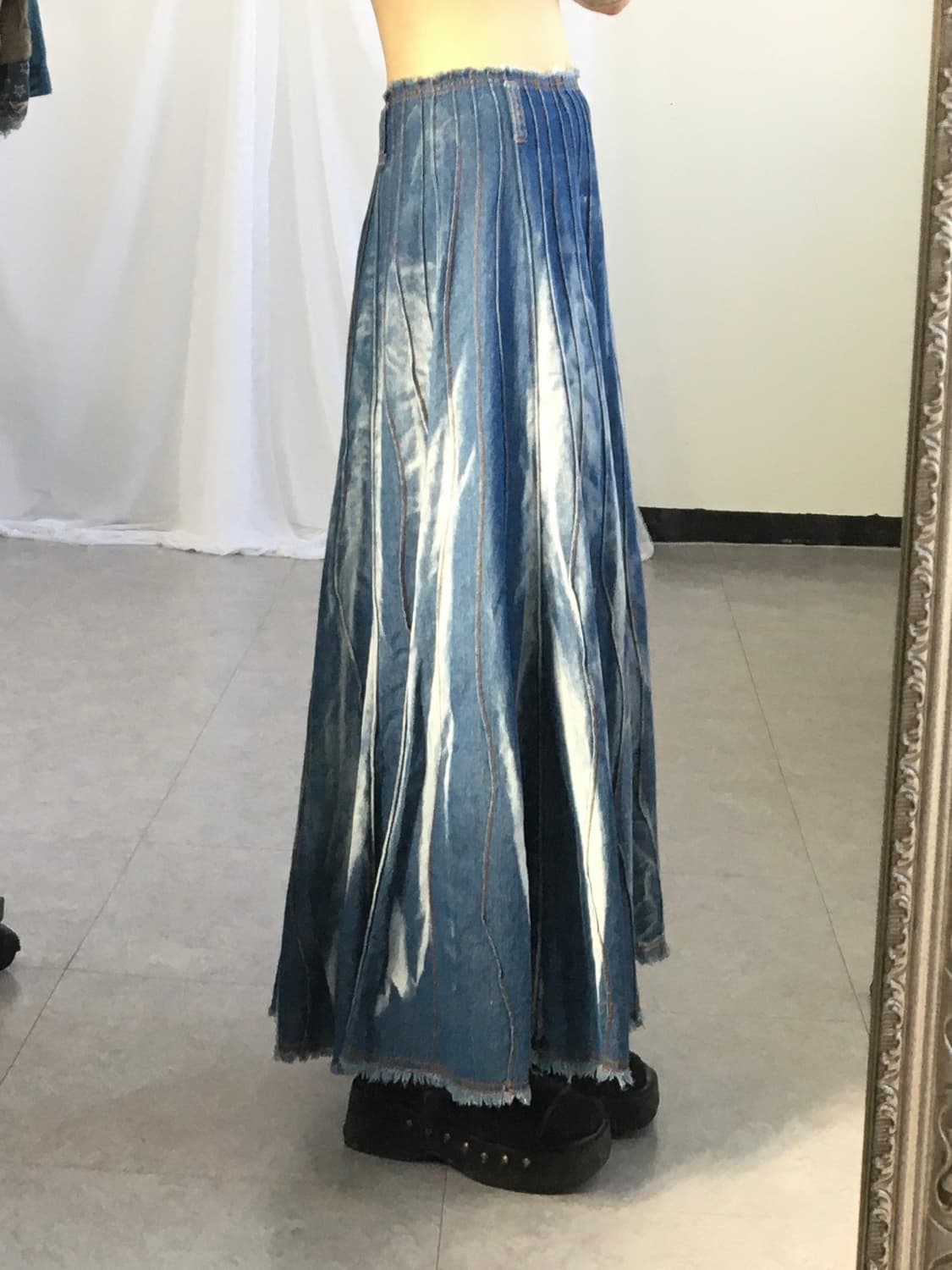 Washing denim skirt 상품이미지6