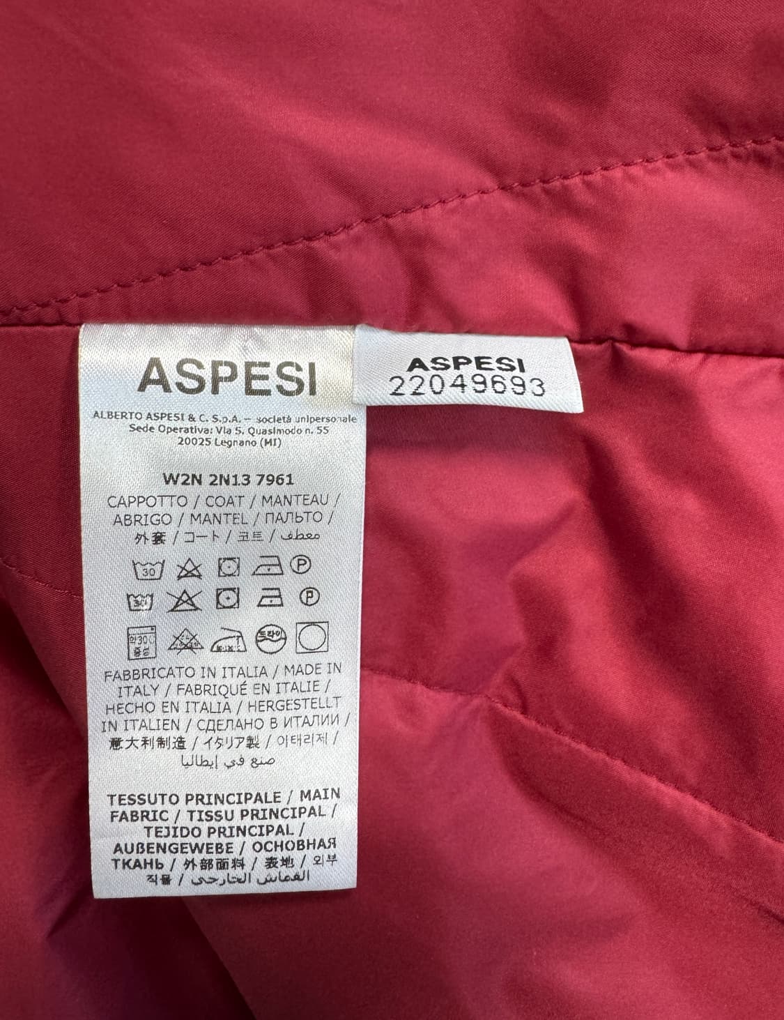 ASPESI 아스페시 버건디 오버사이즈 패딩 코트 L 상품이미지9