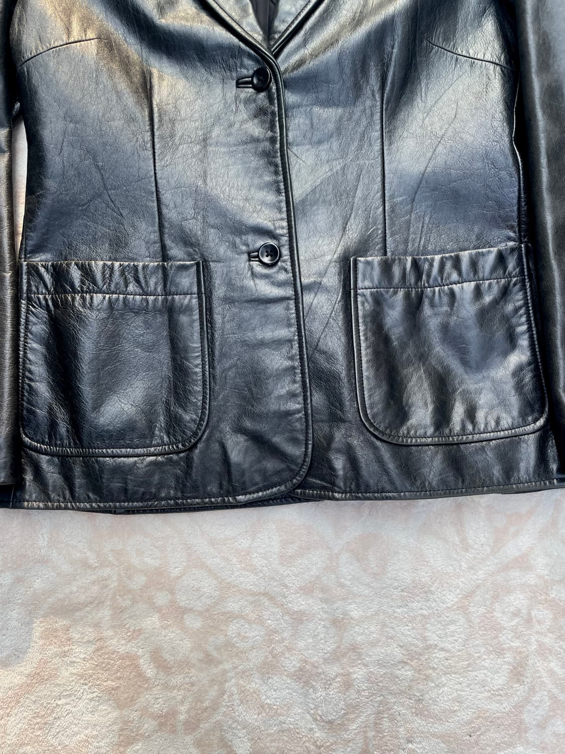 Vintage GAP Black Leather Blazer  상품이미지3