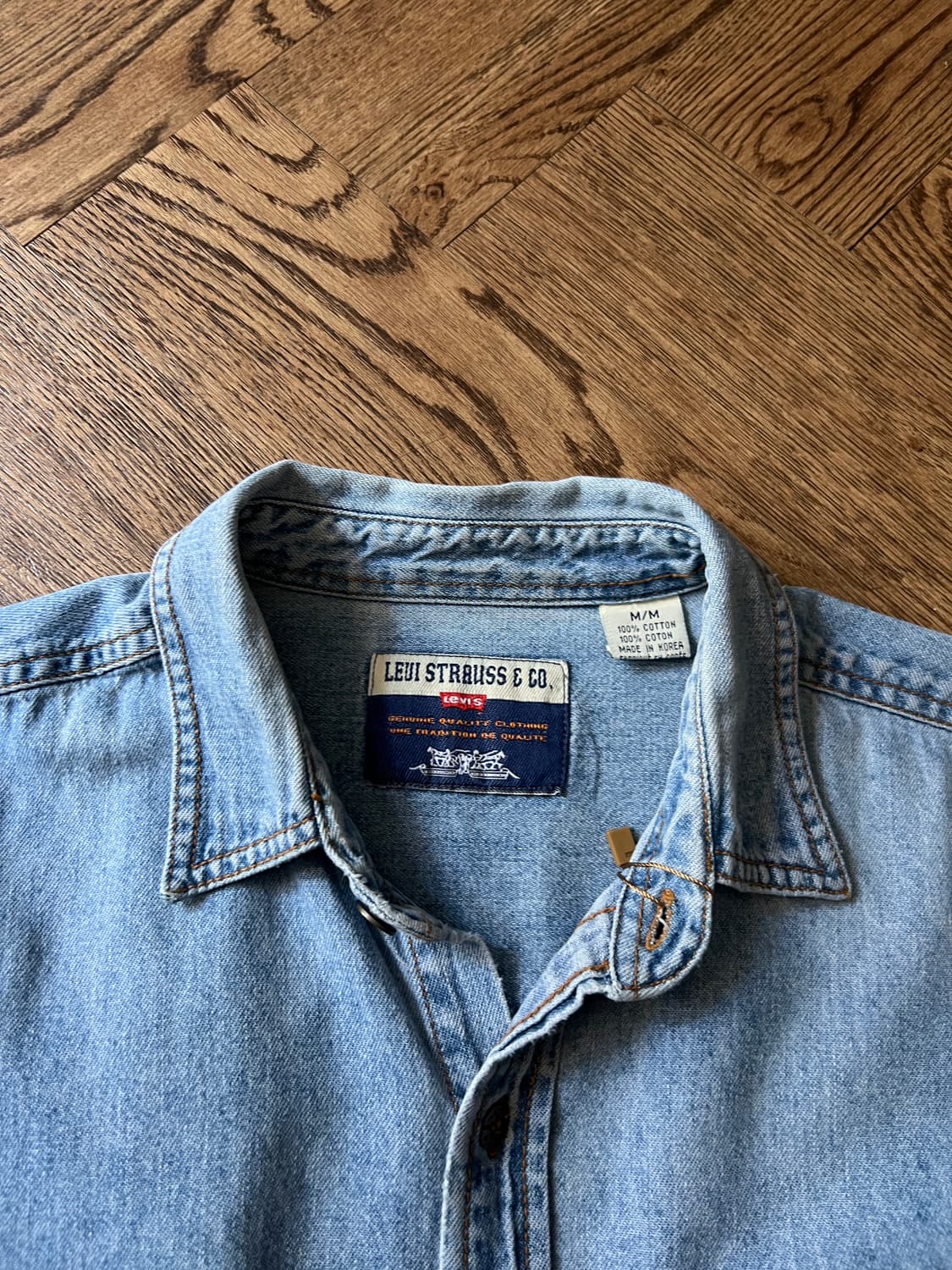 [M]90's 리바이스 오렌지탭 한국제조 데님 셔츠 상품이미지2