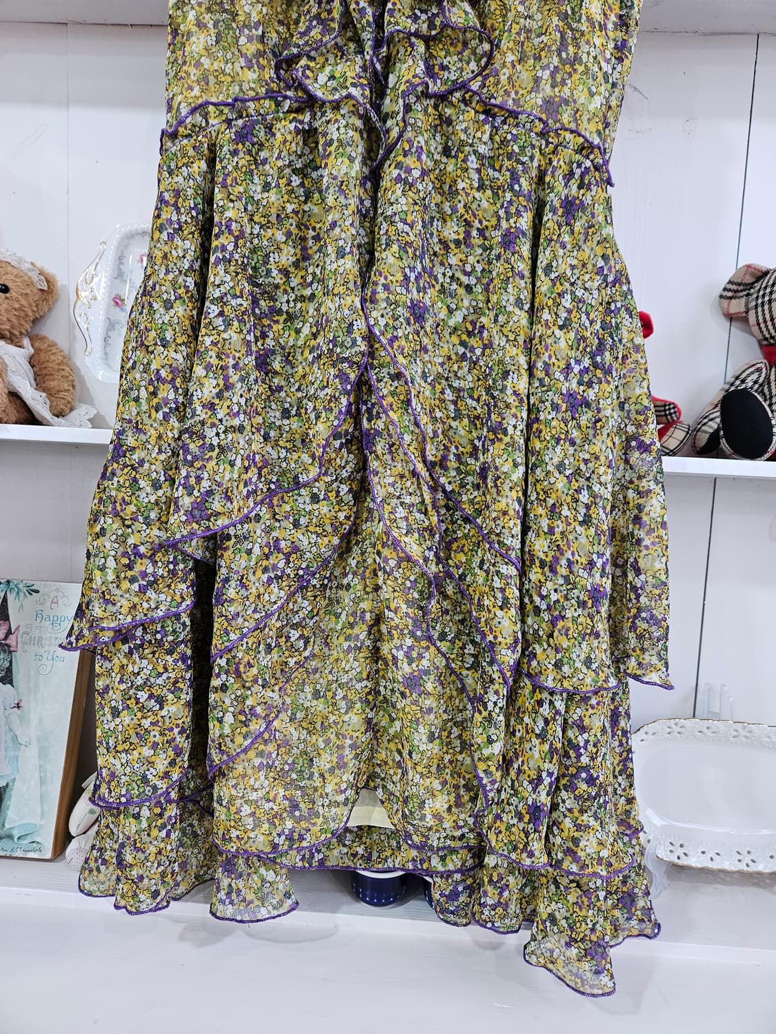 잔꽃 프릴 레이어드 쉬폰 원피스 상품이미지4