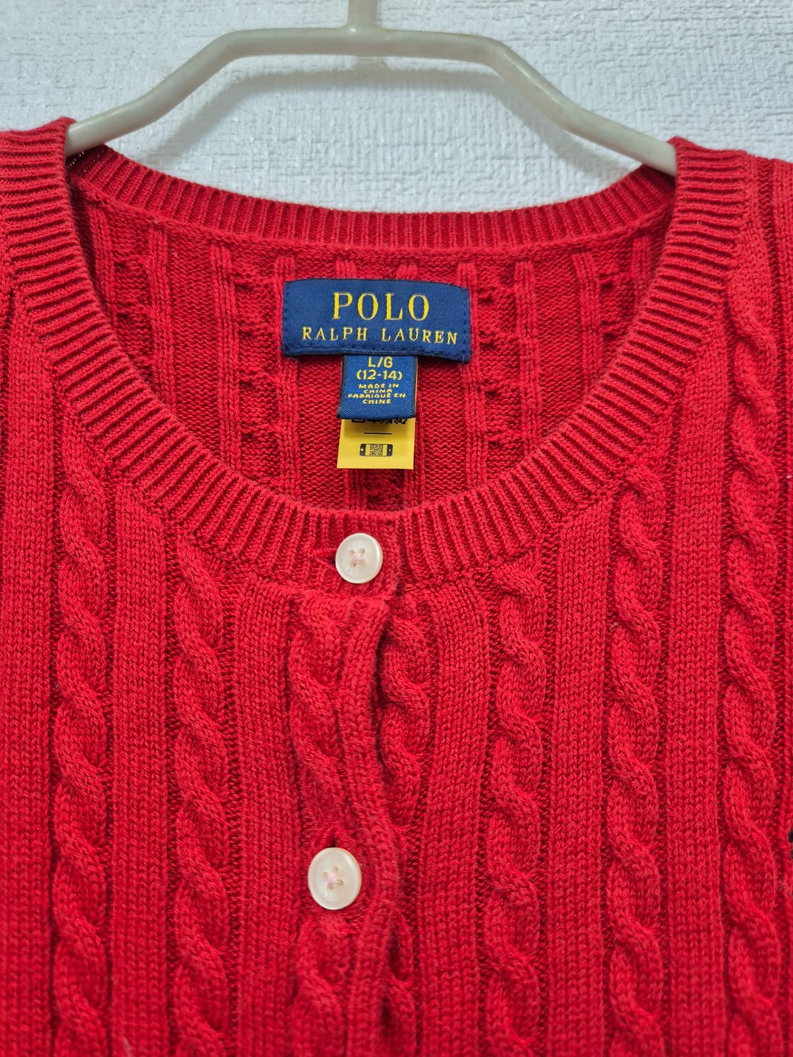 폴로  케이블 니트 가디건 레드 / 55 (정품) 상품이미지3