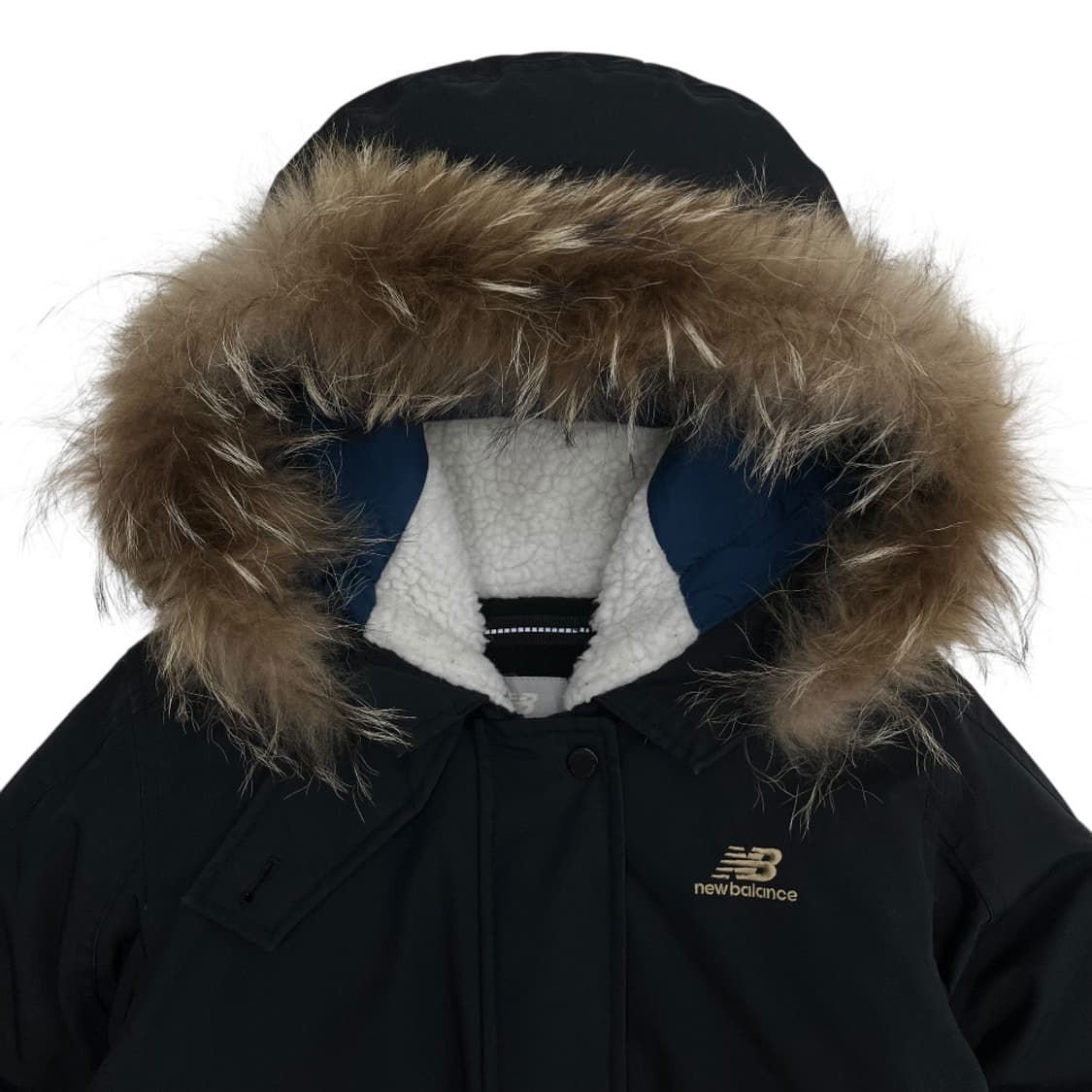 뉴발란스 울프죠 블랙 퍼후드 패딩 S 상품이미지6