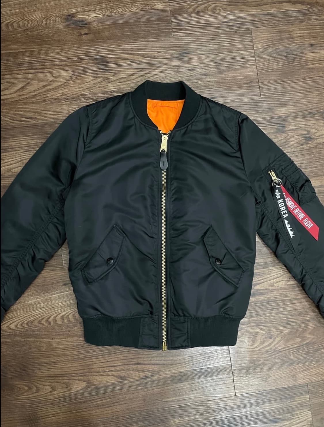 알파인더스트리 ma-1 플라이트 자켓 항공점퍼 블랙 상품이미지3