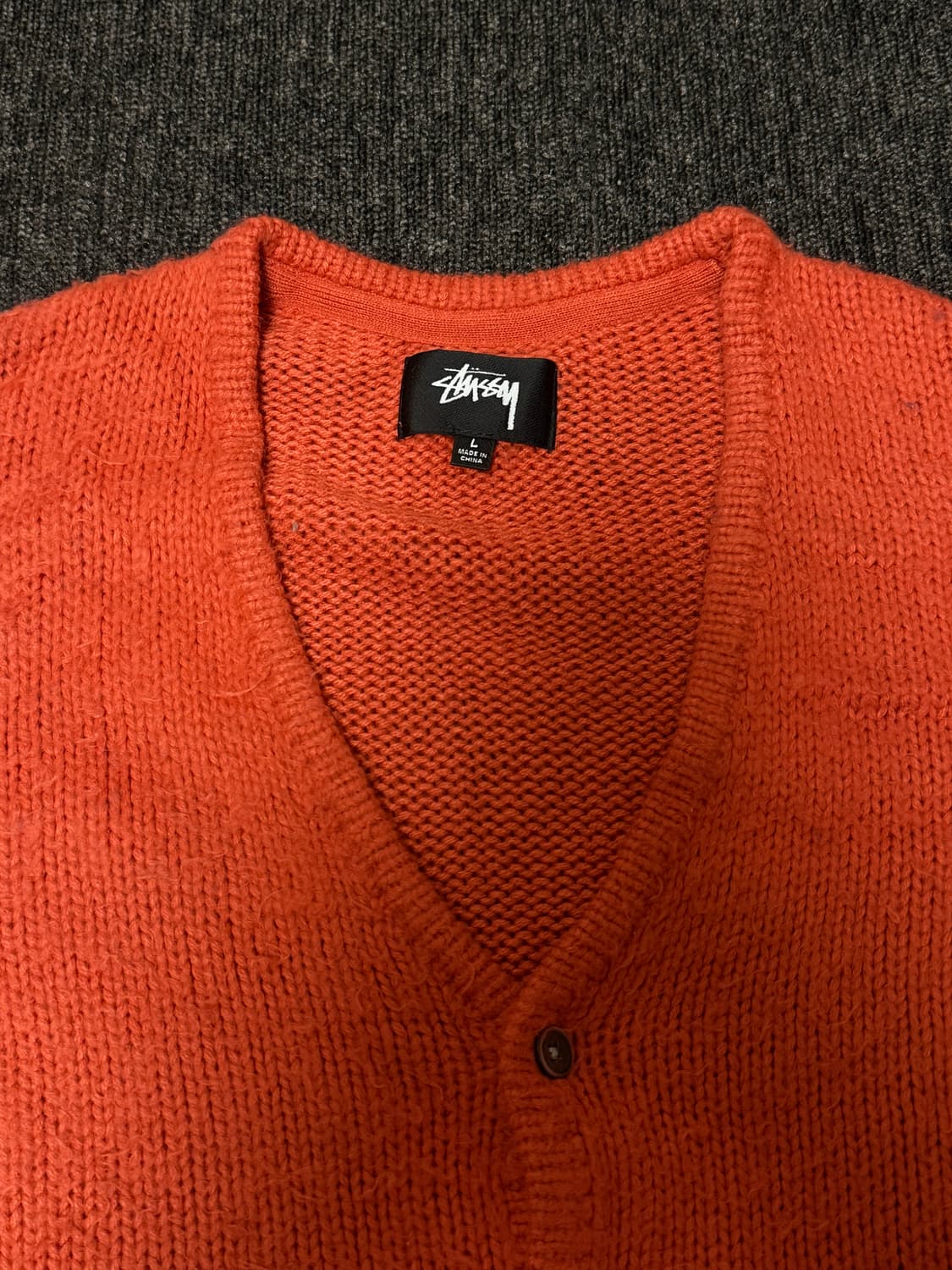[L] 스투시 브러쉬드 가디건 오렌지 상품이미지2