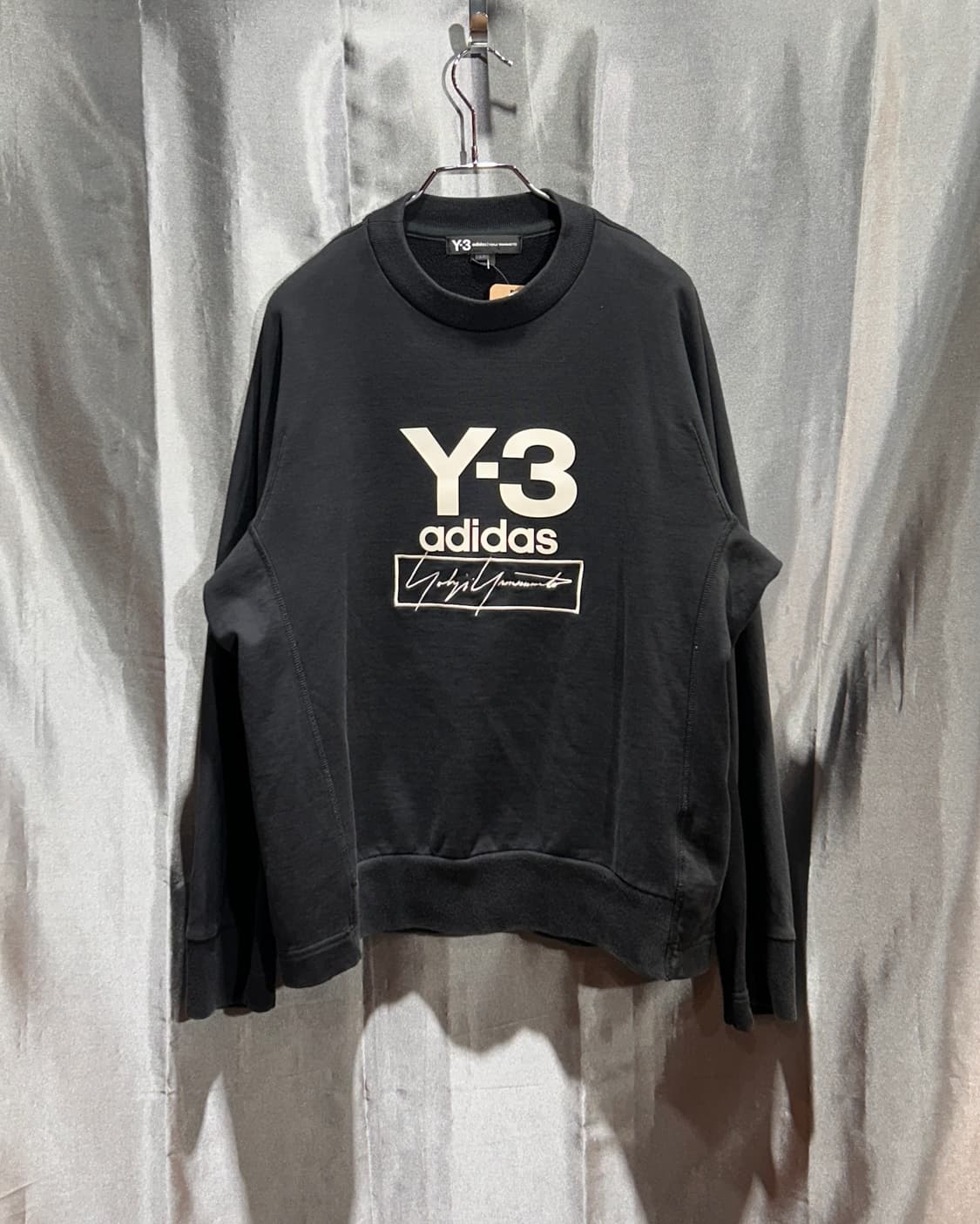 S Y-3 요지 야마모토 x 아디다스 빅로고 블랙 맨투맨 상품이미지2