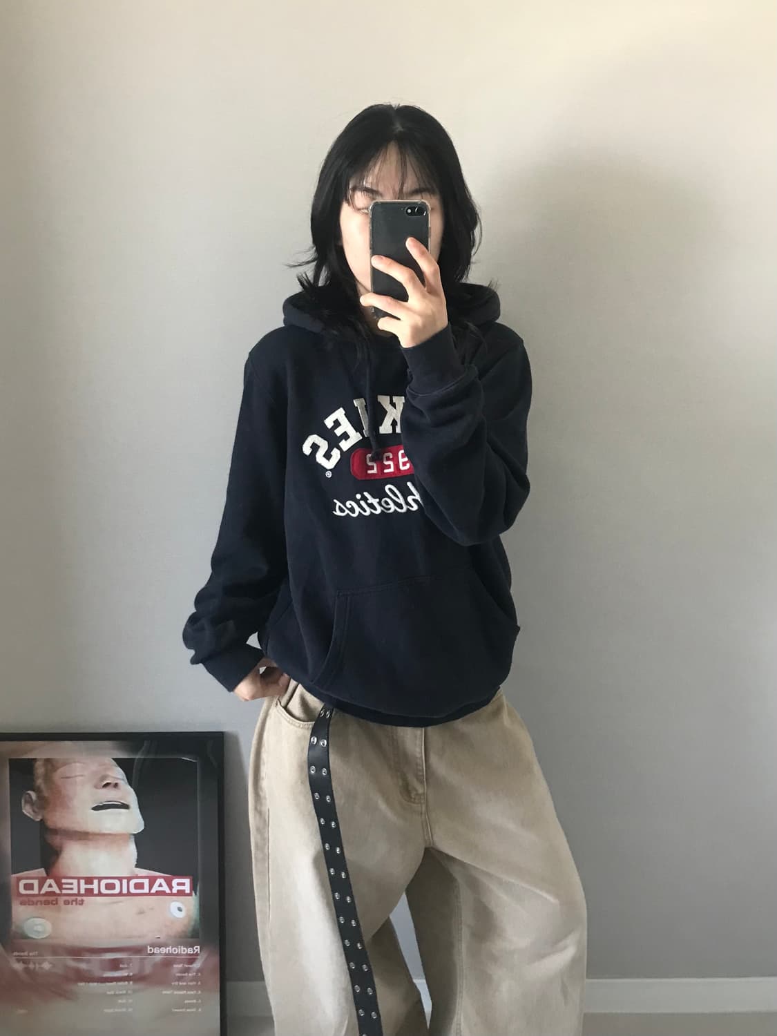 디키즈 중앙 자수 로고 네이비 후드티 상품이미지3