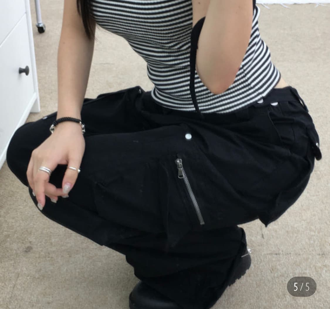 헤비브 TIM CARGO PANTS 블랙 상품이미지2