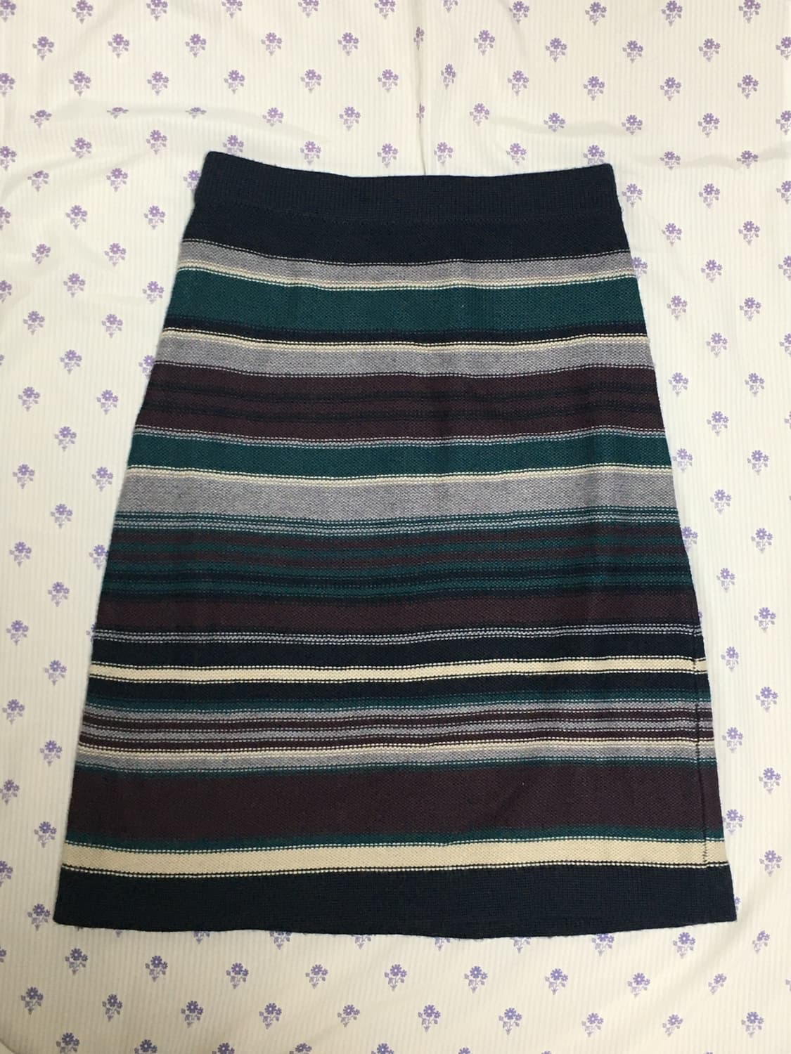 Striped Knit Midi Skirt 상품이미지1