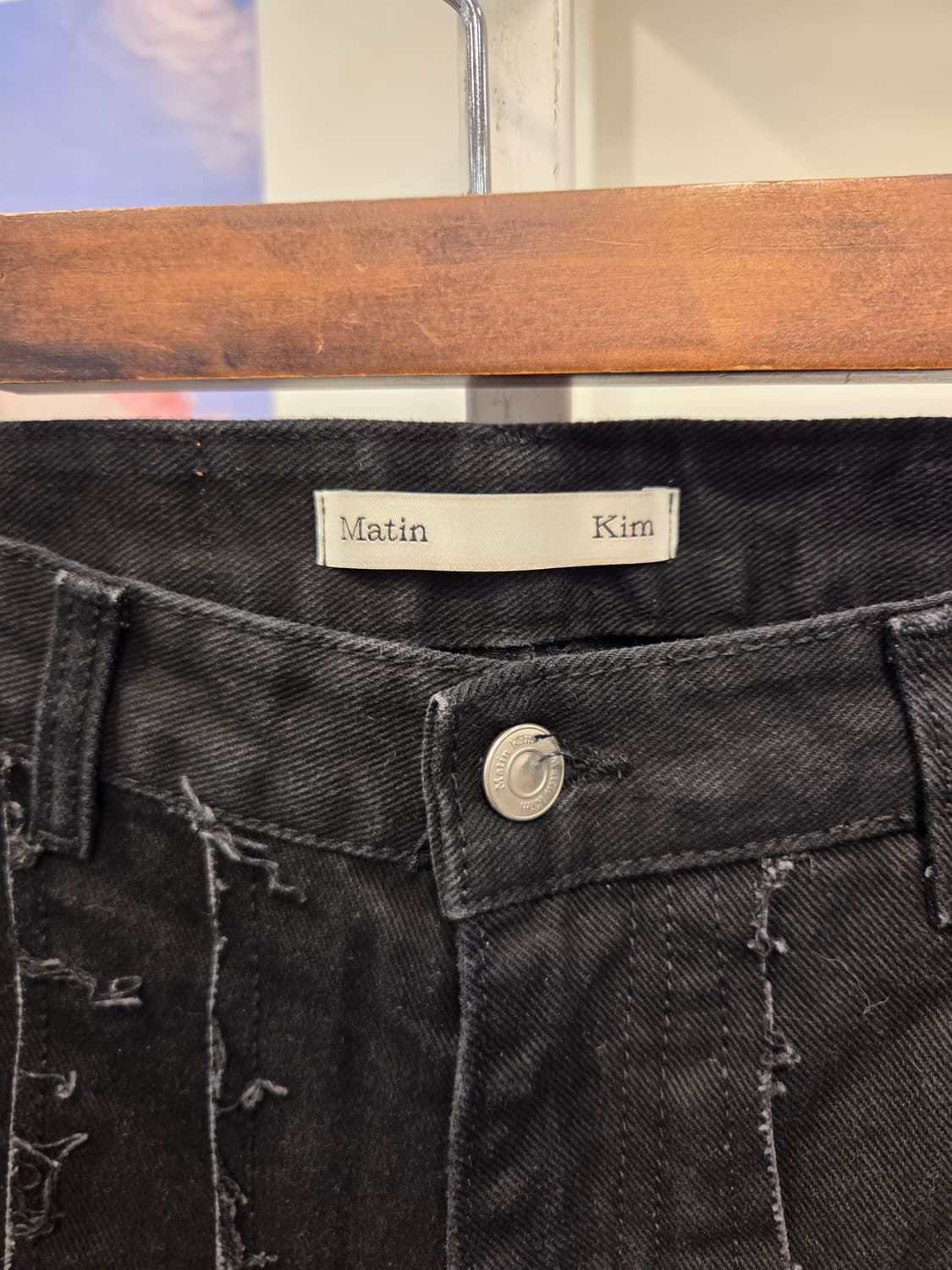 마땡킴 컷팅 프린지 블랙진 S 상품이미지3