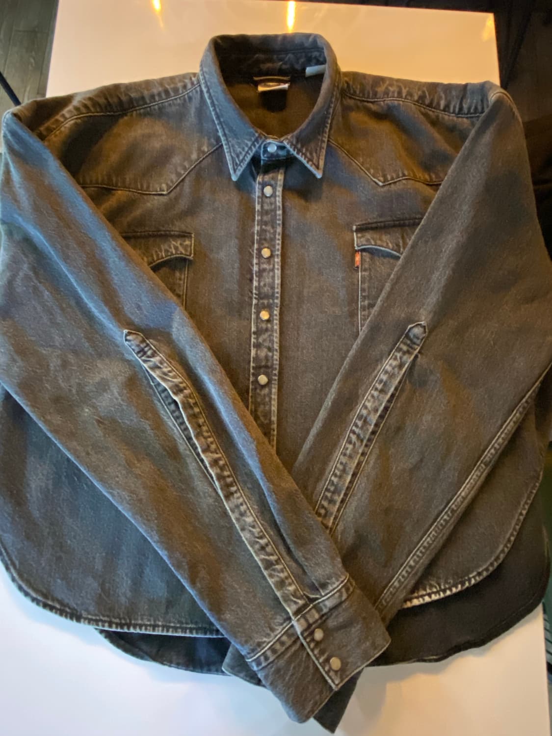 베트멍 리바이스 오버 데님 셔츠 사이즈 s 상품이미지1