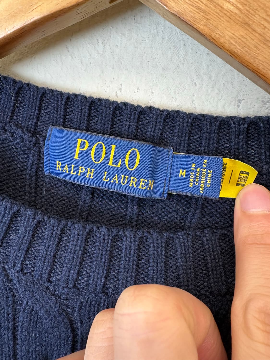 폴로랄프로렌 큐알라벨 네이비 케이블 니트 상품이미지5