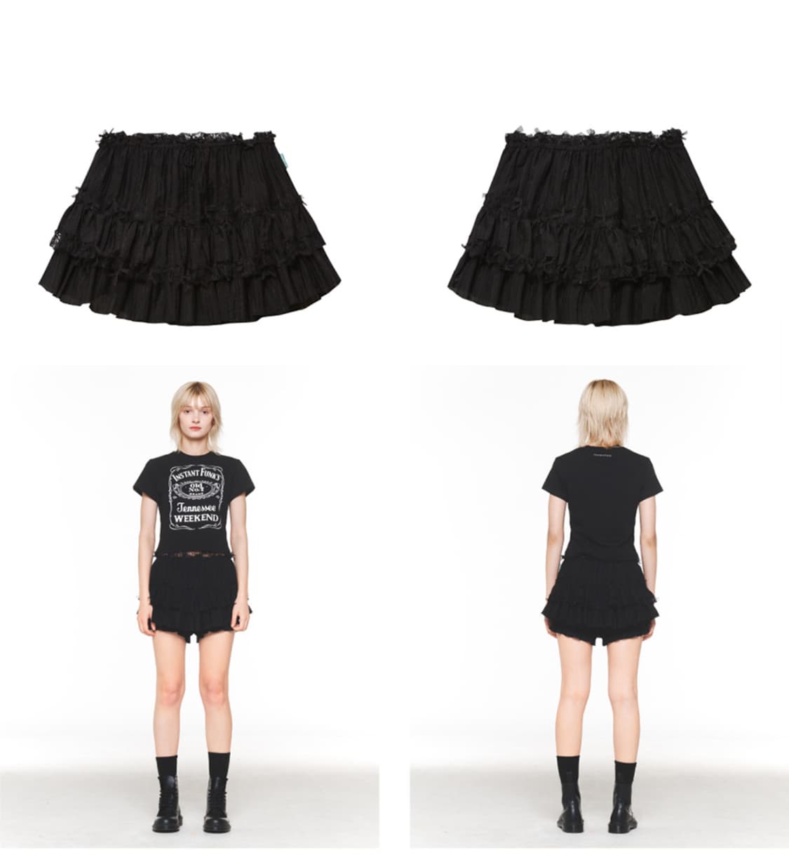 인스턴트펑크 티어드 미니 스커트 상품이미지3
