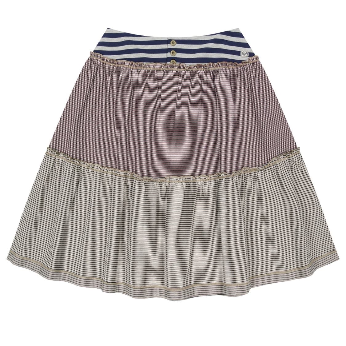 코이세이오 컬러드 스트라이프 미디 스커트 그레이베이지 2사이즈 상품이미지1