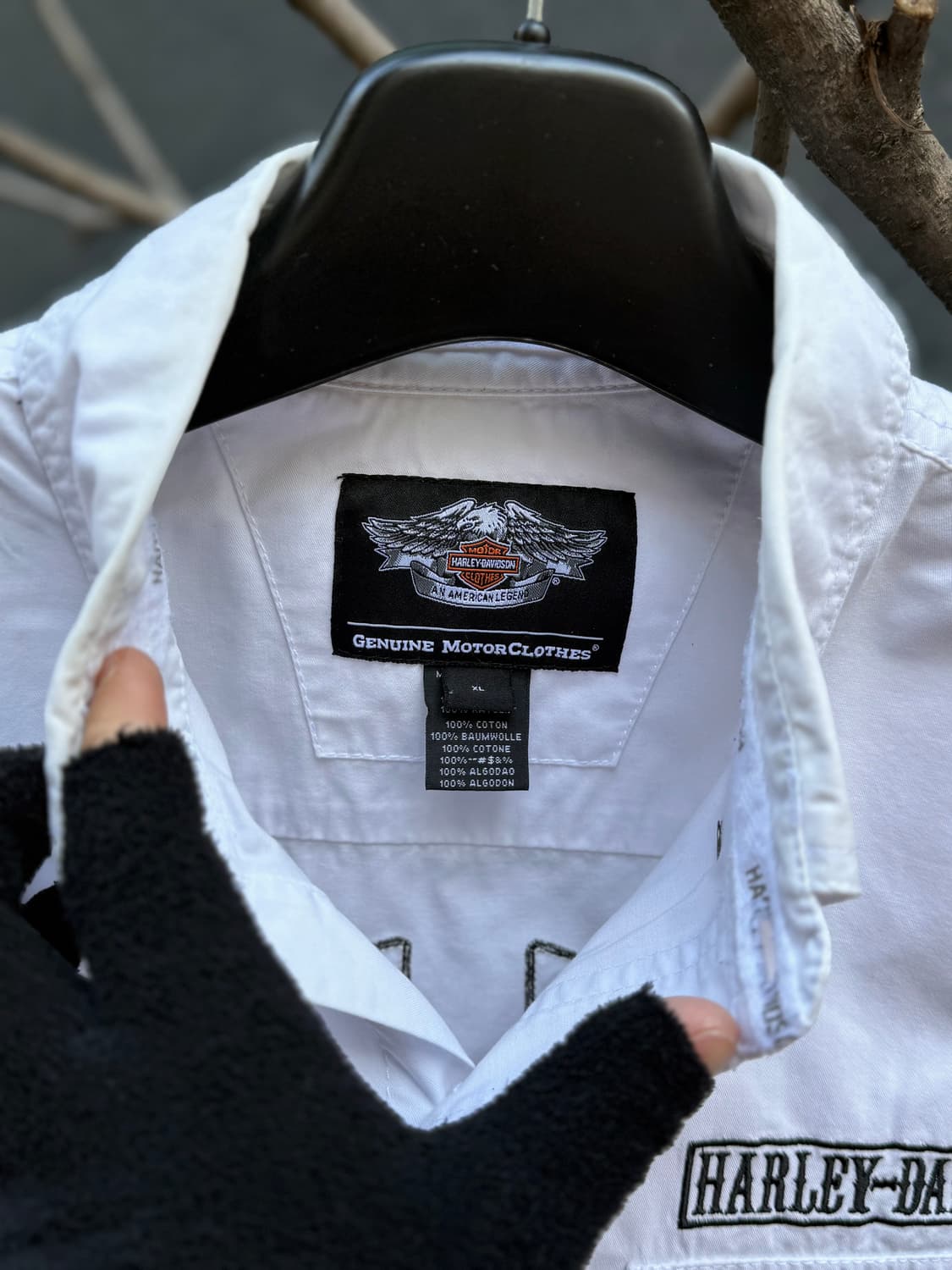 00s 할리 데이비슨 화이트 셔츠 상품이미지4