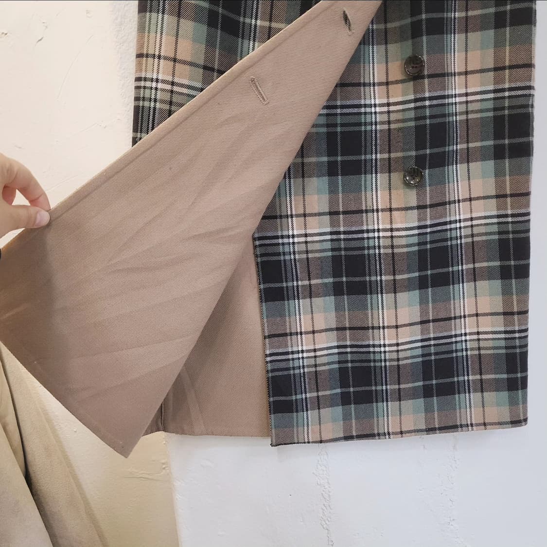 내츄럴뷰티베이직 체크 랩스커트 상품이미지5