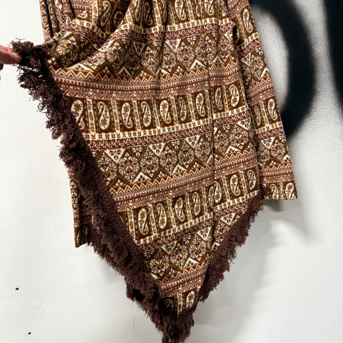 VTG 빈티지 보헤미안 풀 패턴 웨스턴 프린지 디테일 숄카라 가디건 상품이미지6
