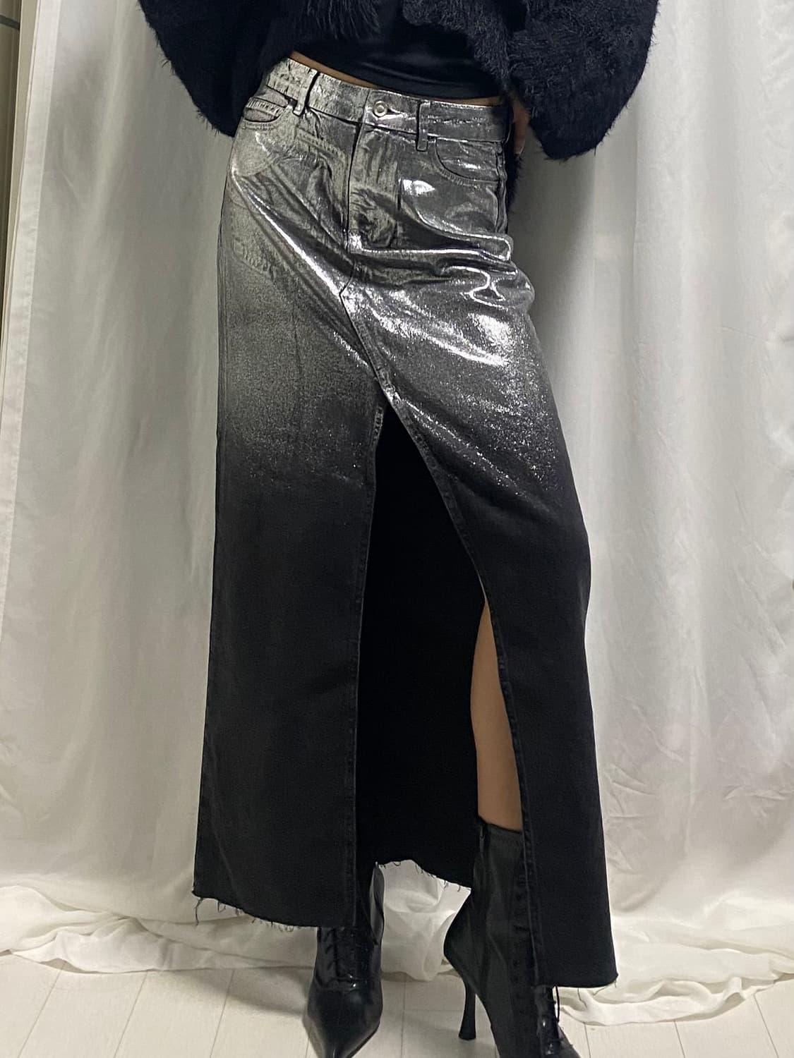 실버 글리터 스커트 상품이미지1