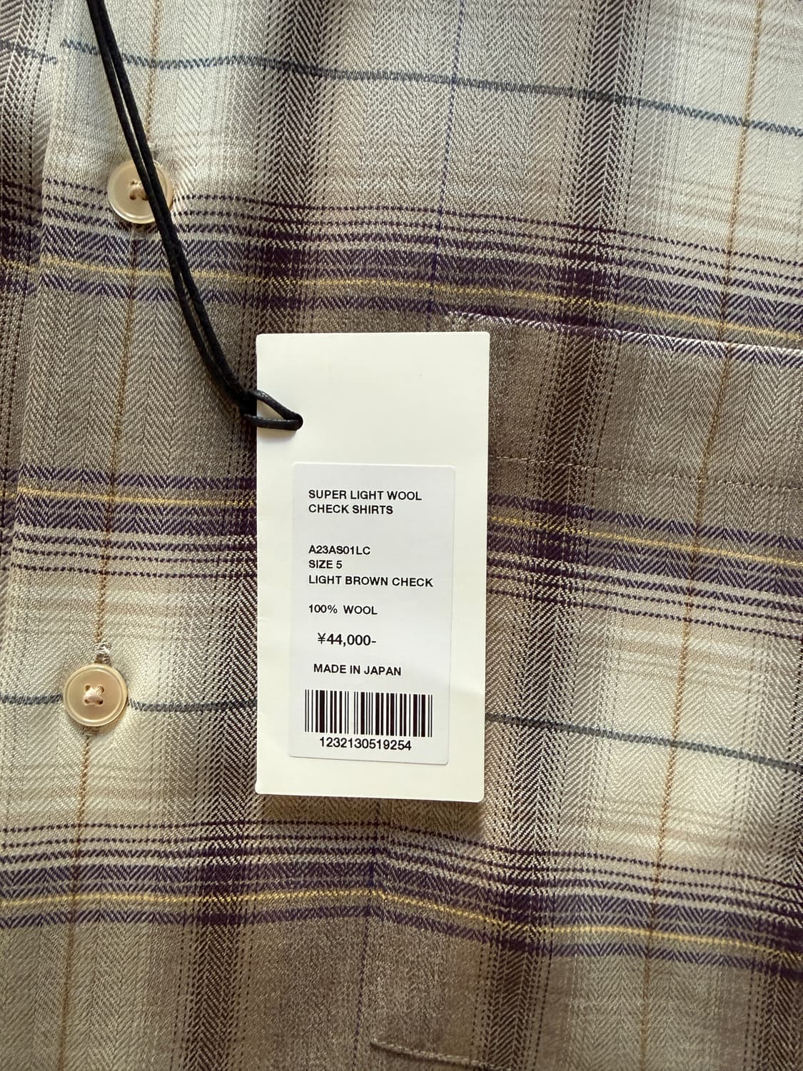 오라리 23aw 슈퍼 라이트 울 체크 셔츠 상품이미지2