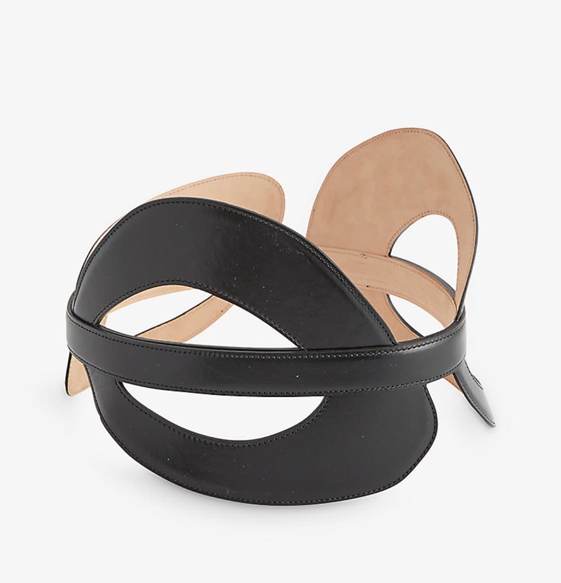 새상품)알렉산더 맥퀸 레더 커브드 벨트 블랙 상품이미지3