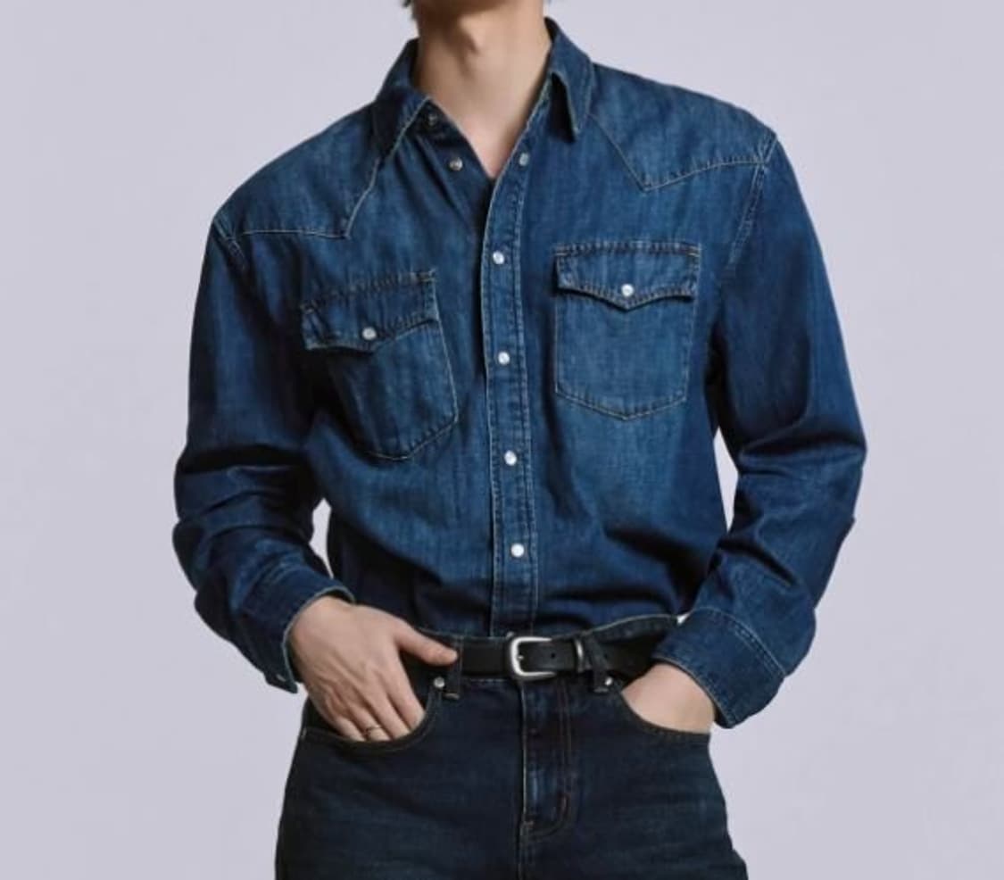 무신사 데님 웨스턴 셔츠 [미디움 인디고] 상품이미지1