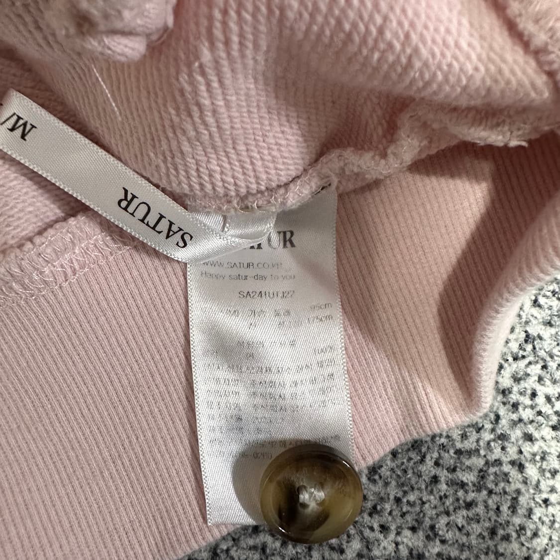 Satur 핑크 크롭 후드집업 상품이미지6