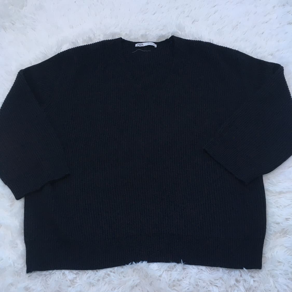빈티지 자라 네이비 스트라이프 브이넥 니트 776 y2k 스트릿 갸루  상품이미지1