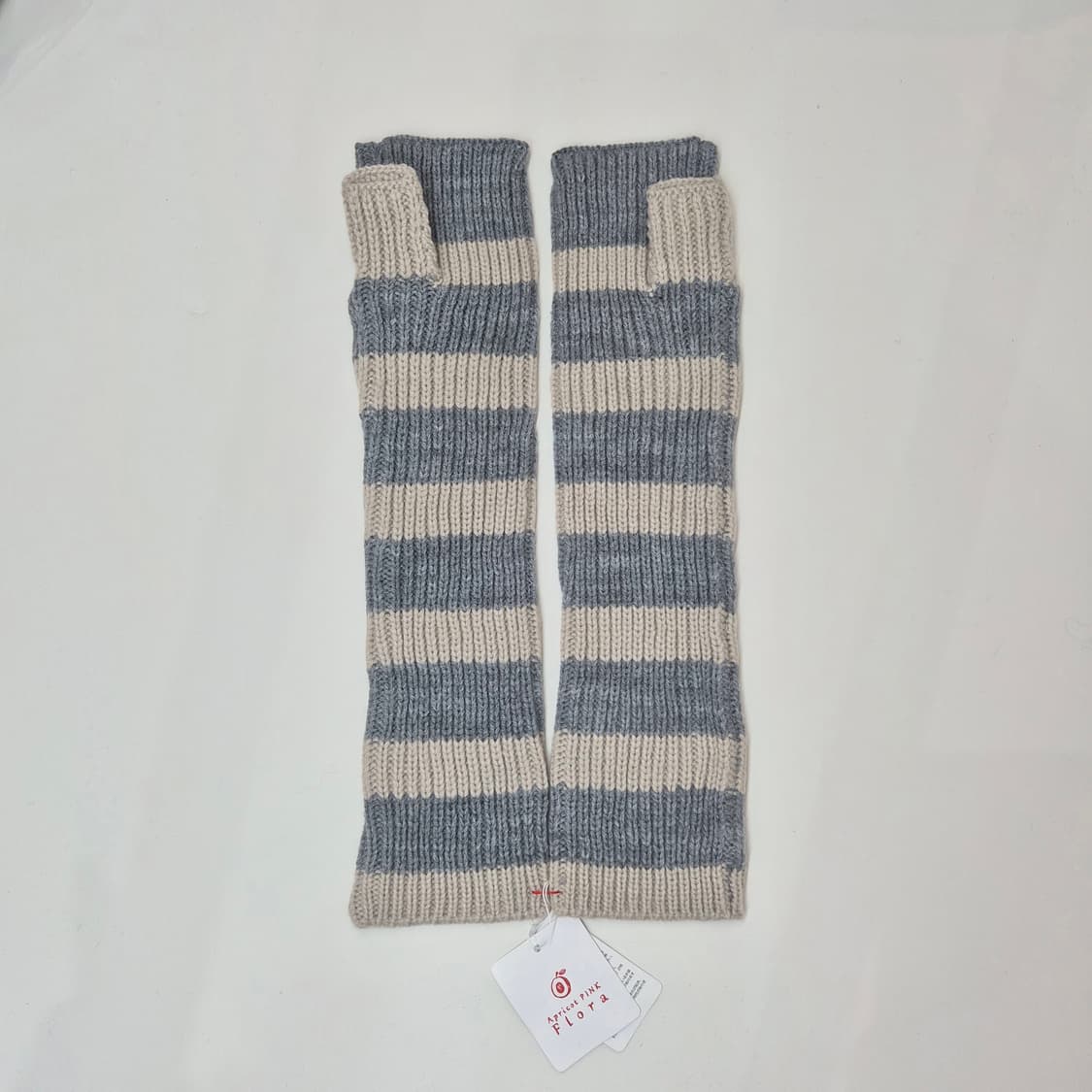 그레이 아이보리 스트라이프 니트 암워머 팔토시 상품이미지2