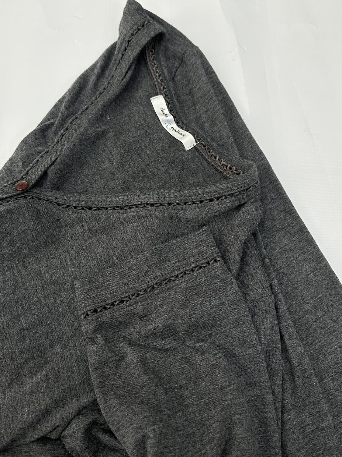 🩶하구미의 에스닉 차콜 가디건🩶레이어드 7부 그런지 오리엔탈 베이직 상품이미지5