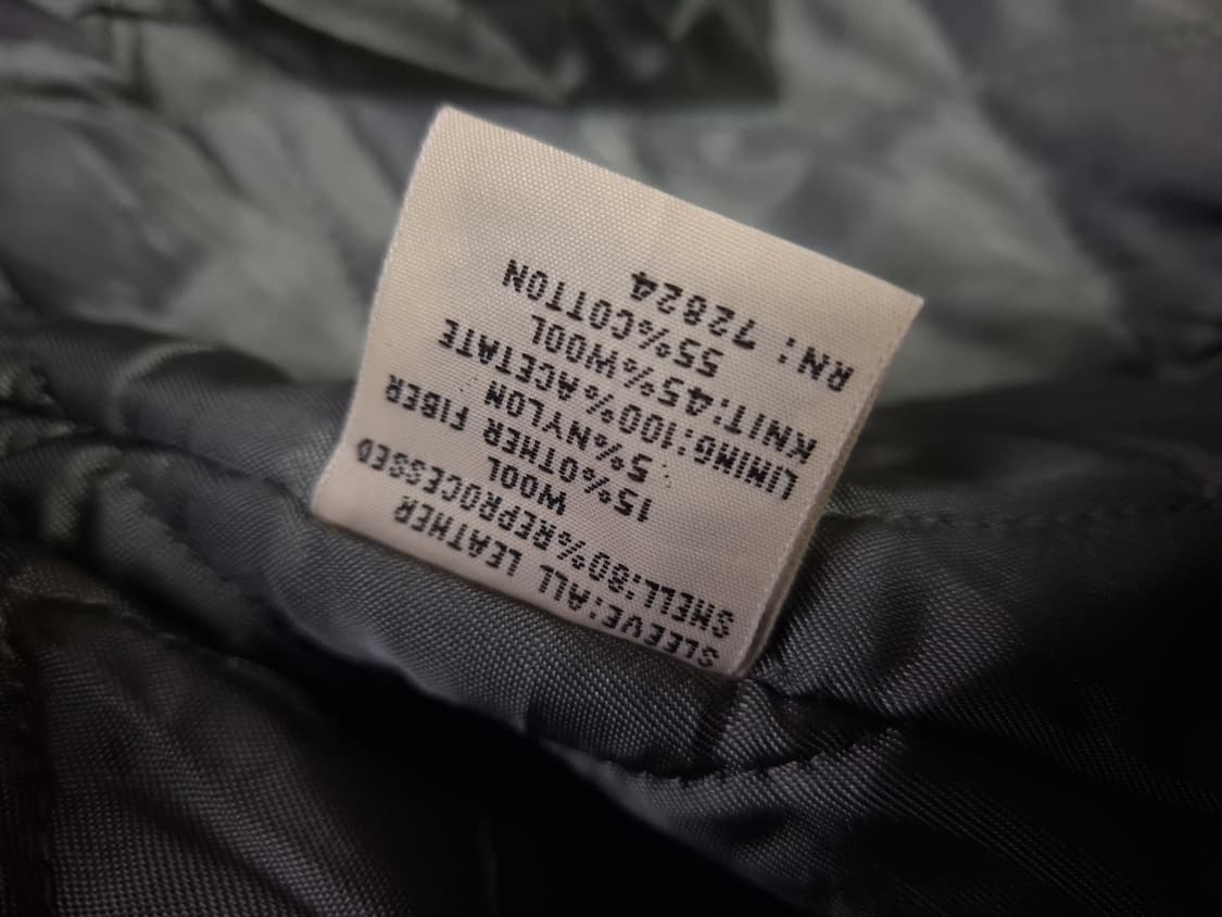 80's 오리지날 골든베어 울 레더 바시티자켓 상품이미지4