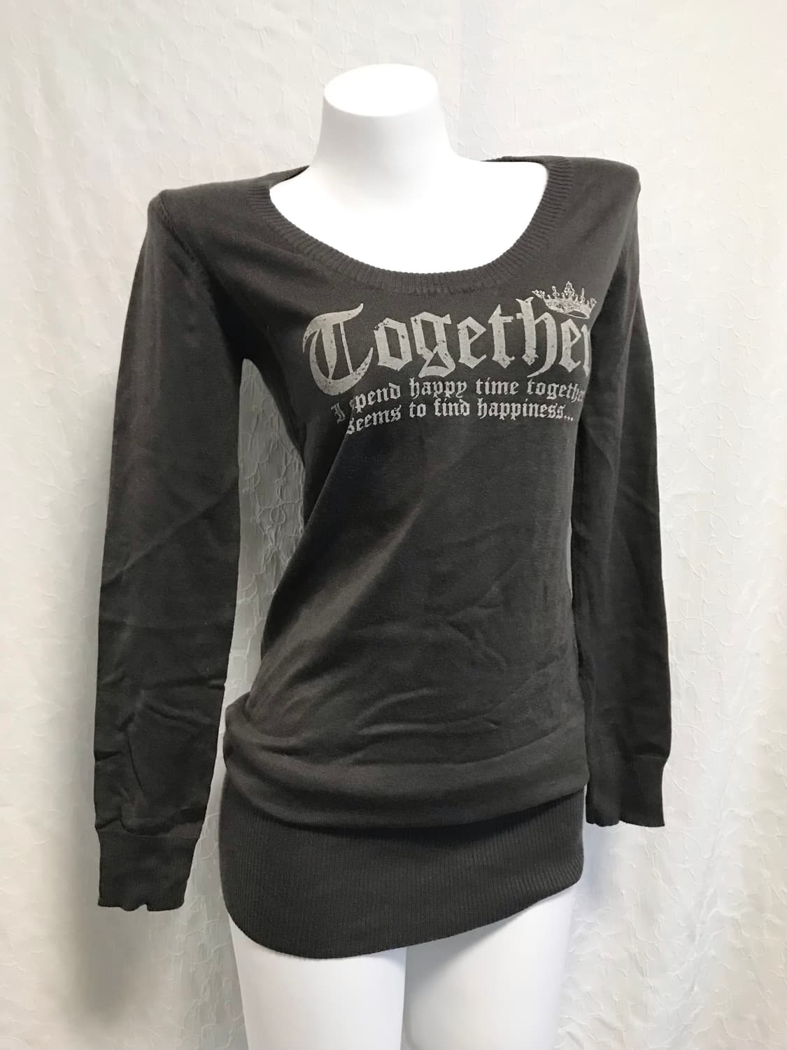 빈티지 ingni 잉그니 갸루 펑크 레터링 니트 롱슬리브 탑 상품이미지2