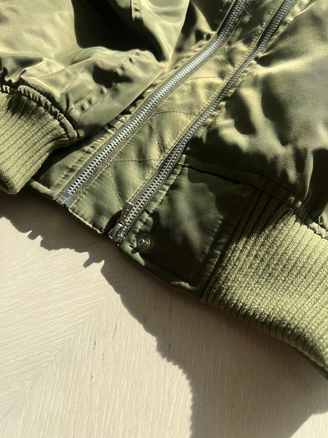 에스티유 더블웨이 쇼트 봄버자켓 카키 L 사이즈 상품이미지3