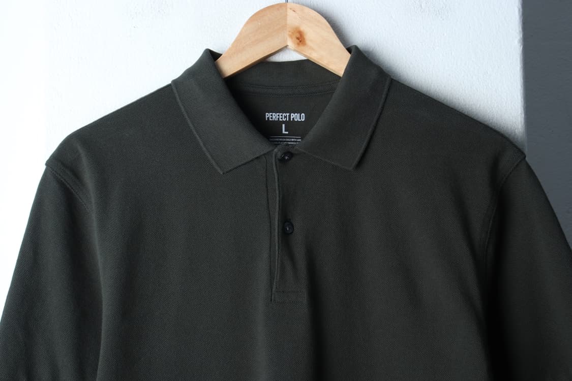 (L-XL) 지오다노 반팔 카라 티셔츠 카키 무지 기본-H32769 상품이미지3