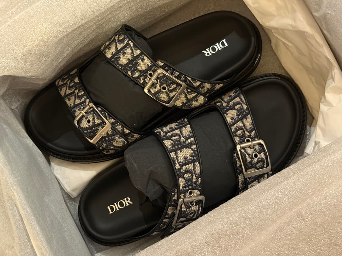 디올 오블리크 아쿠아 더블 밴드 샌들 슬리퍼 43 새상품 상품이미지1