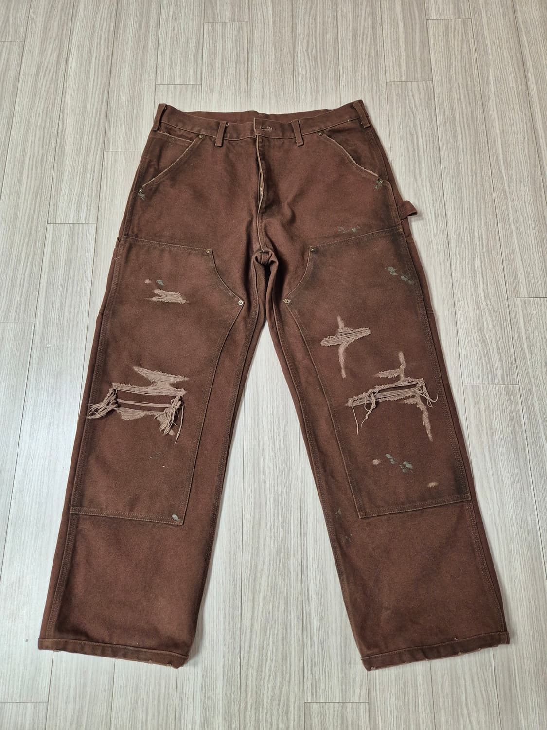 카미야 KAMIYA 보로 덕 페인터 팬츠 브라운 (S) 상품이미지1