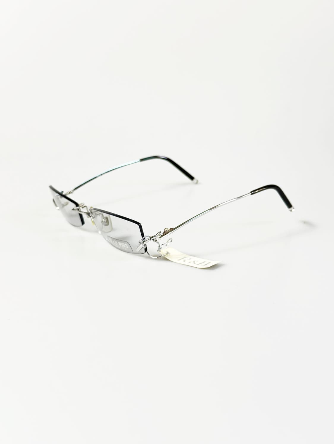 R&B EYEWEAR 실버 메탈 무테 스퀘어 프레임 빈티지 안경 상품이미지3