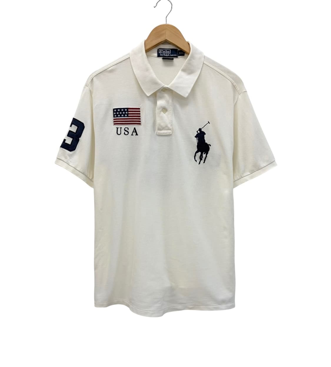 00s 폴로 빅포니 USA 성조기 반팔 피케티 (2XL) 상품이미지1