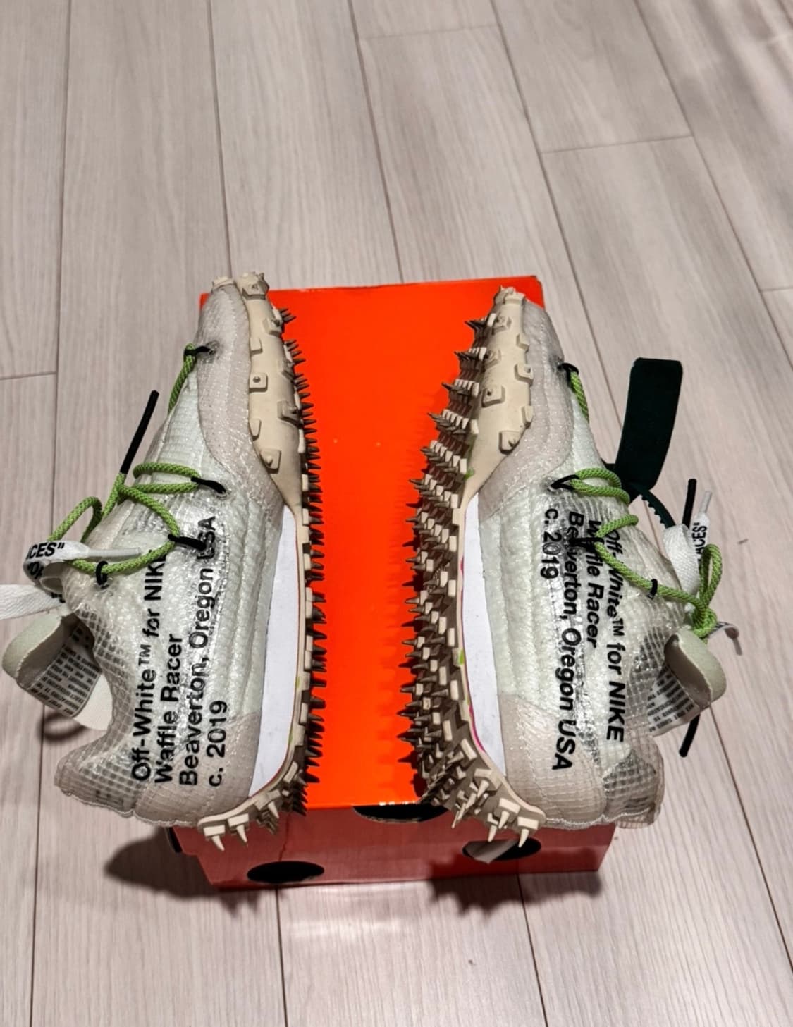 (W) 나이키 x 오프화이트 와플 레이서 화이트 225 상품이미지3