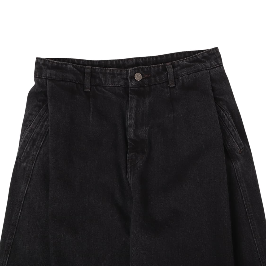 Coor 쿠어 핀턱 커브드 데님팬츠 상품이미지2