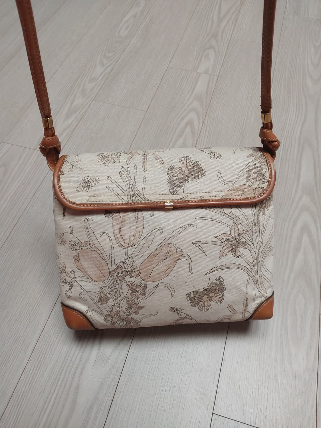 정품 구찌 빈티지 플로랄 캔버스 크로스백 상품이미지4