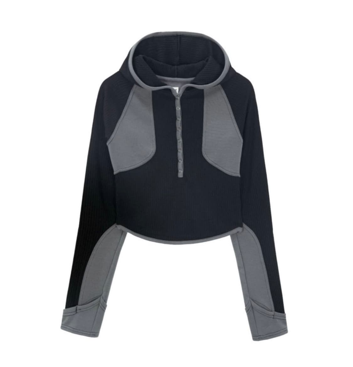 (뉴진스착용)스마트어반유즈풀 후드탑 블랙 상품이미지4