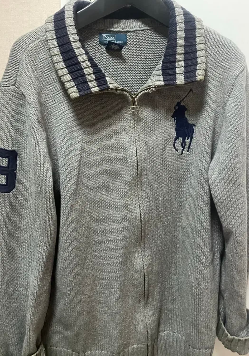 폴로 빅포니 니트집업 그레이 상품이미지2