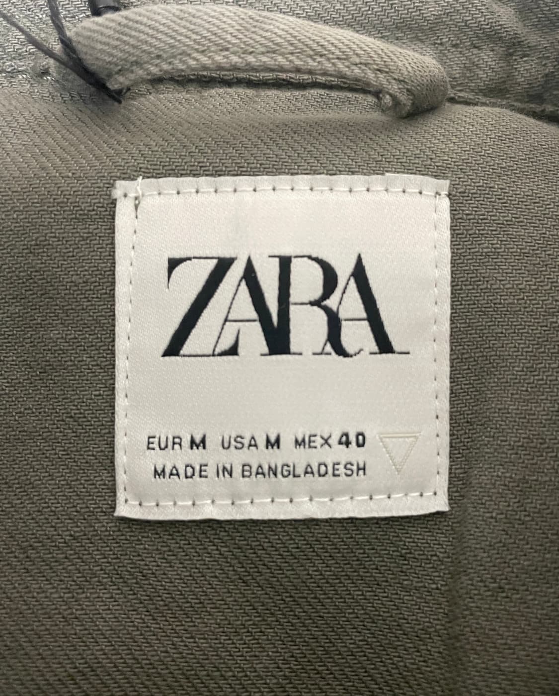 ZARA 자라 데님 셔츠 자켓 카키 상품이미지3