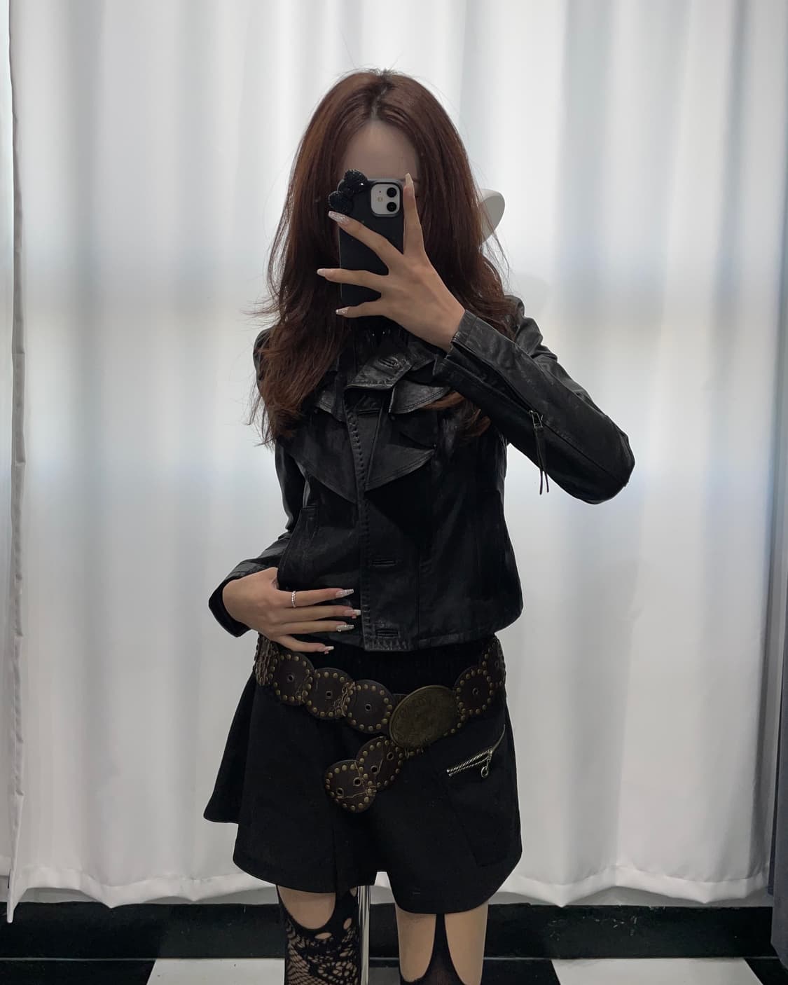 🎸프릴 디테일 블랙 레더 자켓🎸 상품이미지4