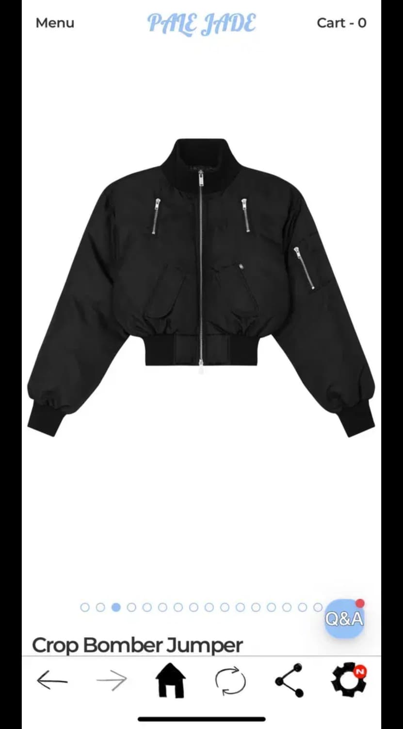 페일제이드 크롭 봄버 자켓 블랙 상품이미지1