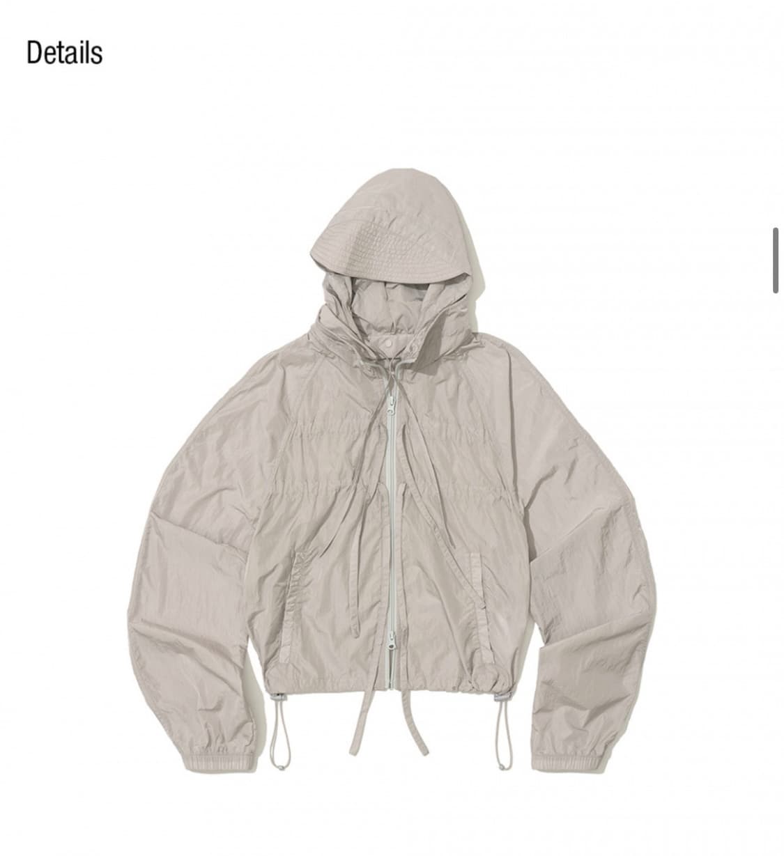 파르티멘토우먼 시어 리본 셔링 후디 자켓 - 라이트그레이 상품이미지2