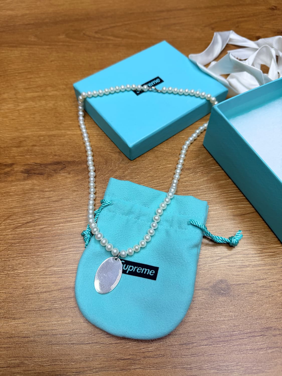 슈프림 21FW 티파니 Oval Tag Pearl Necklace 상품이미지3